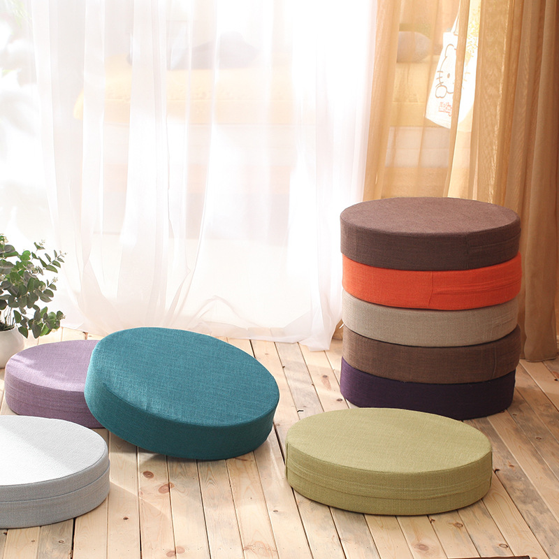 Meditation Cushion Zafu - 40x6cm Linnen Tatami Meditatiekussen Stevig en