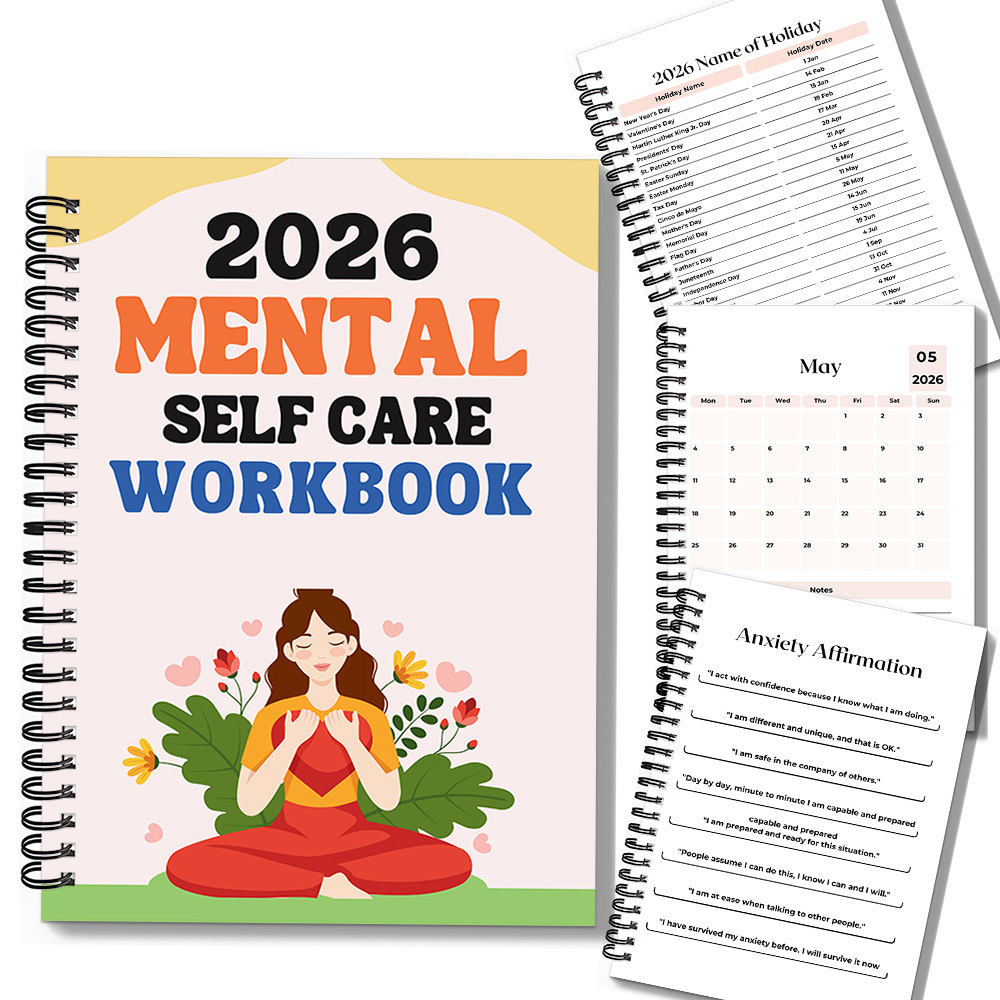 Health Wellness Journal - 1PC 2026 Mindful Mental Self-Care Werkboek: