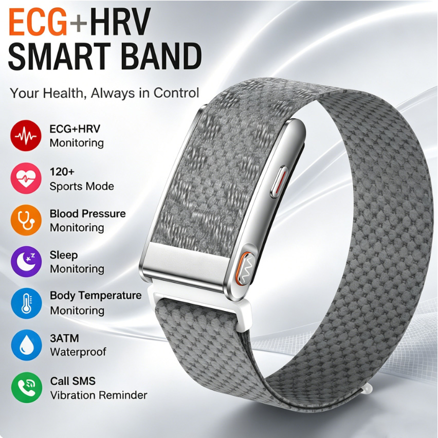 Health Wellness Bracelet - Slimme Gezondheidsarmband ECG HRV Bloeddruk Slaapmonitor